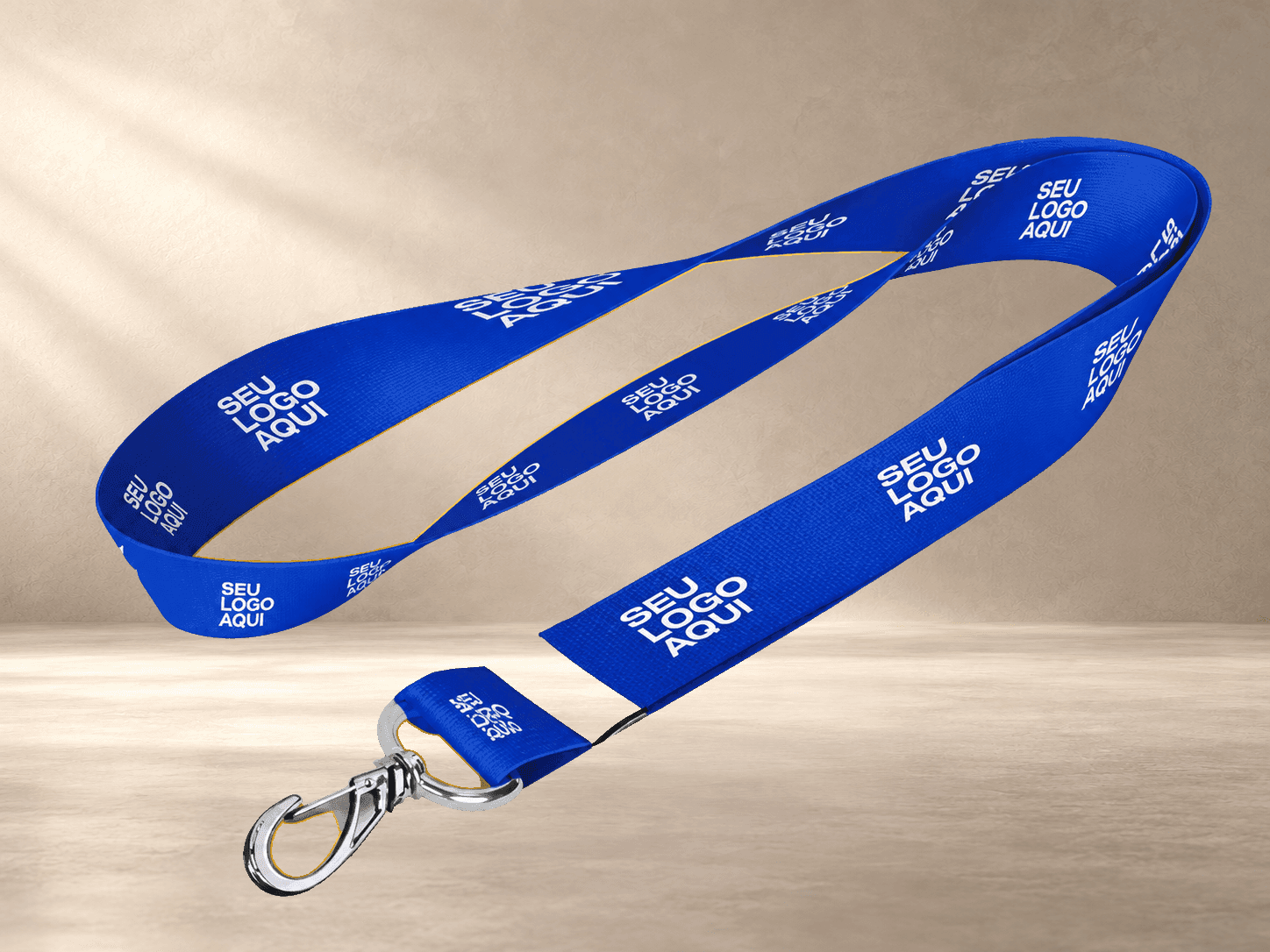 Cordão Personalizado Digital 0,80 cm x 20mm com Clips Mosquetão