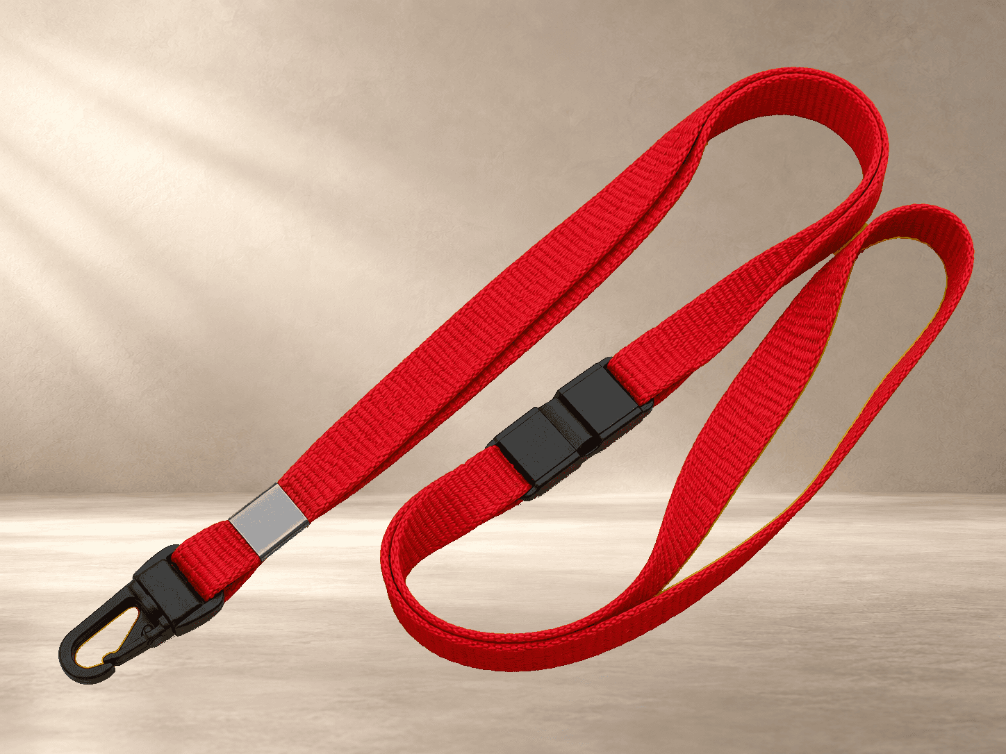 Cordão sem Personalização 12mm com Clips de Plástico e Trava de Segurança