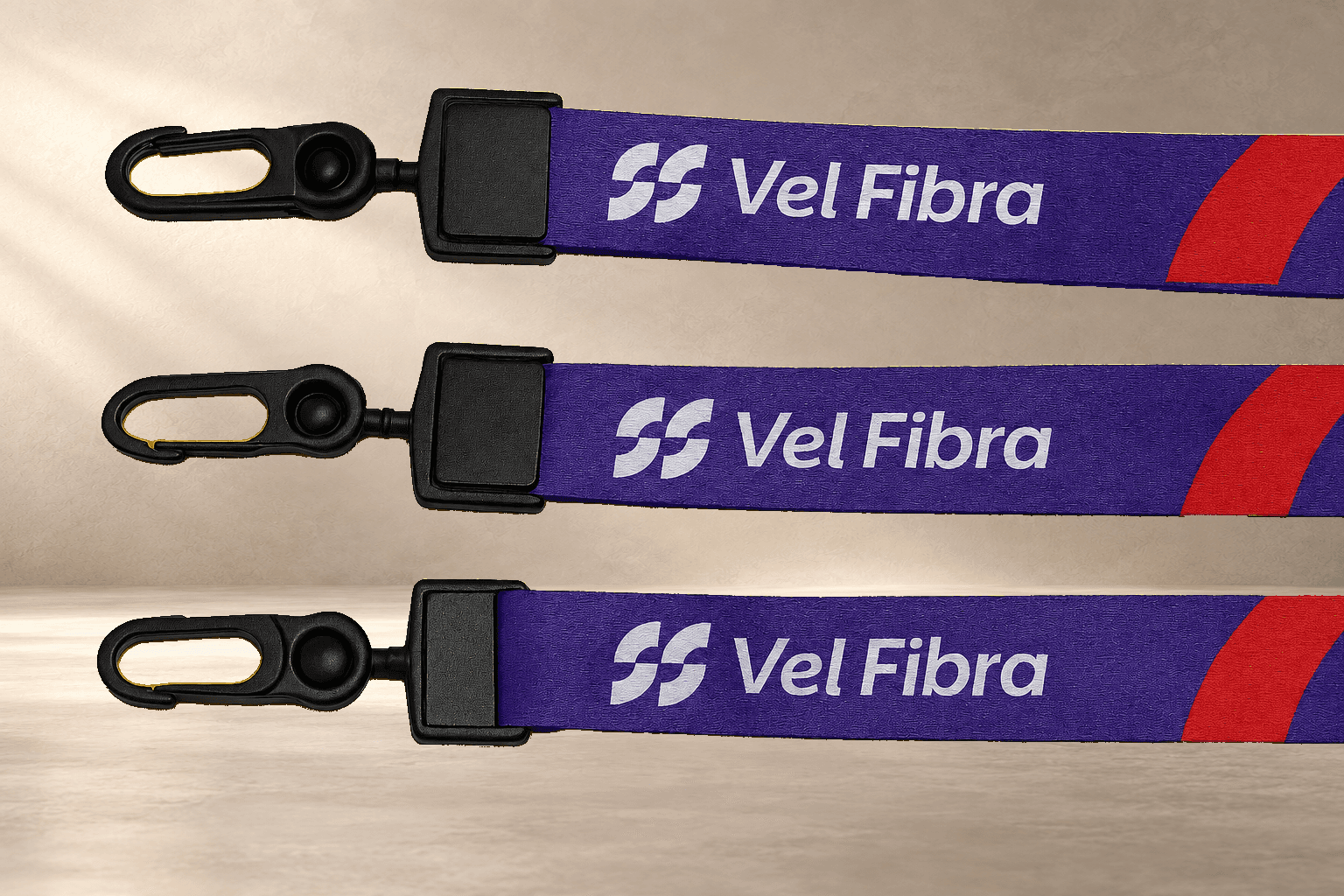 Cordão Personalizado Digital 0,80 cm x 20mm com Clips e Fixador de Plástico