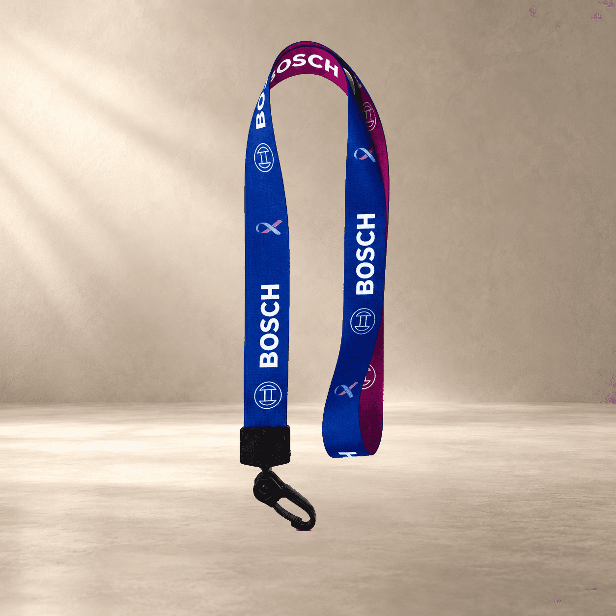 Cordão Personalizado Digital 0,80 cm x 15mm com Clips e Fixador de Plástico